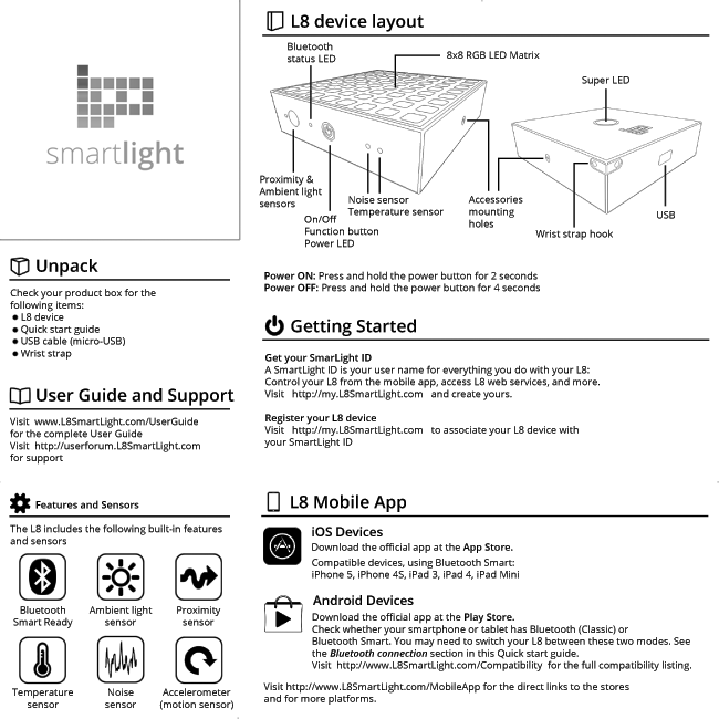 Quick User Guide (front)